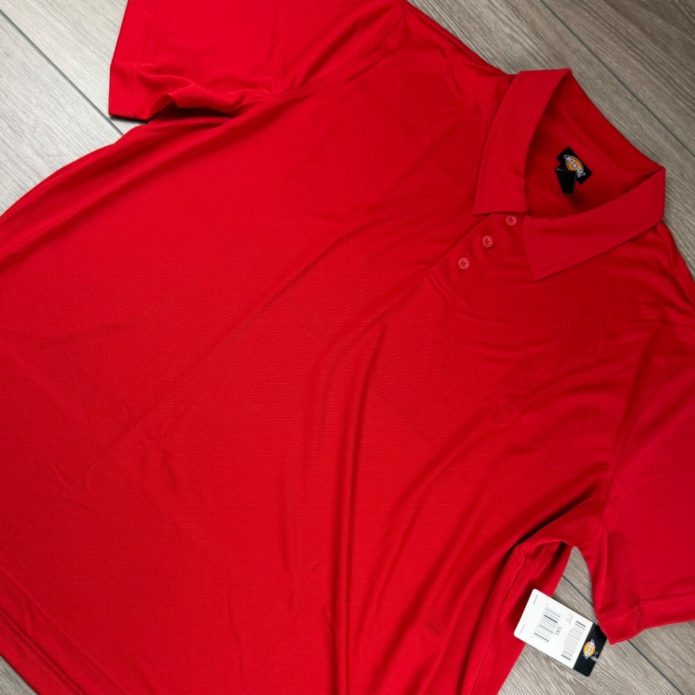 Dickies Mens Polo Shirt Performance Short Sleeve Red 3XL